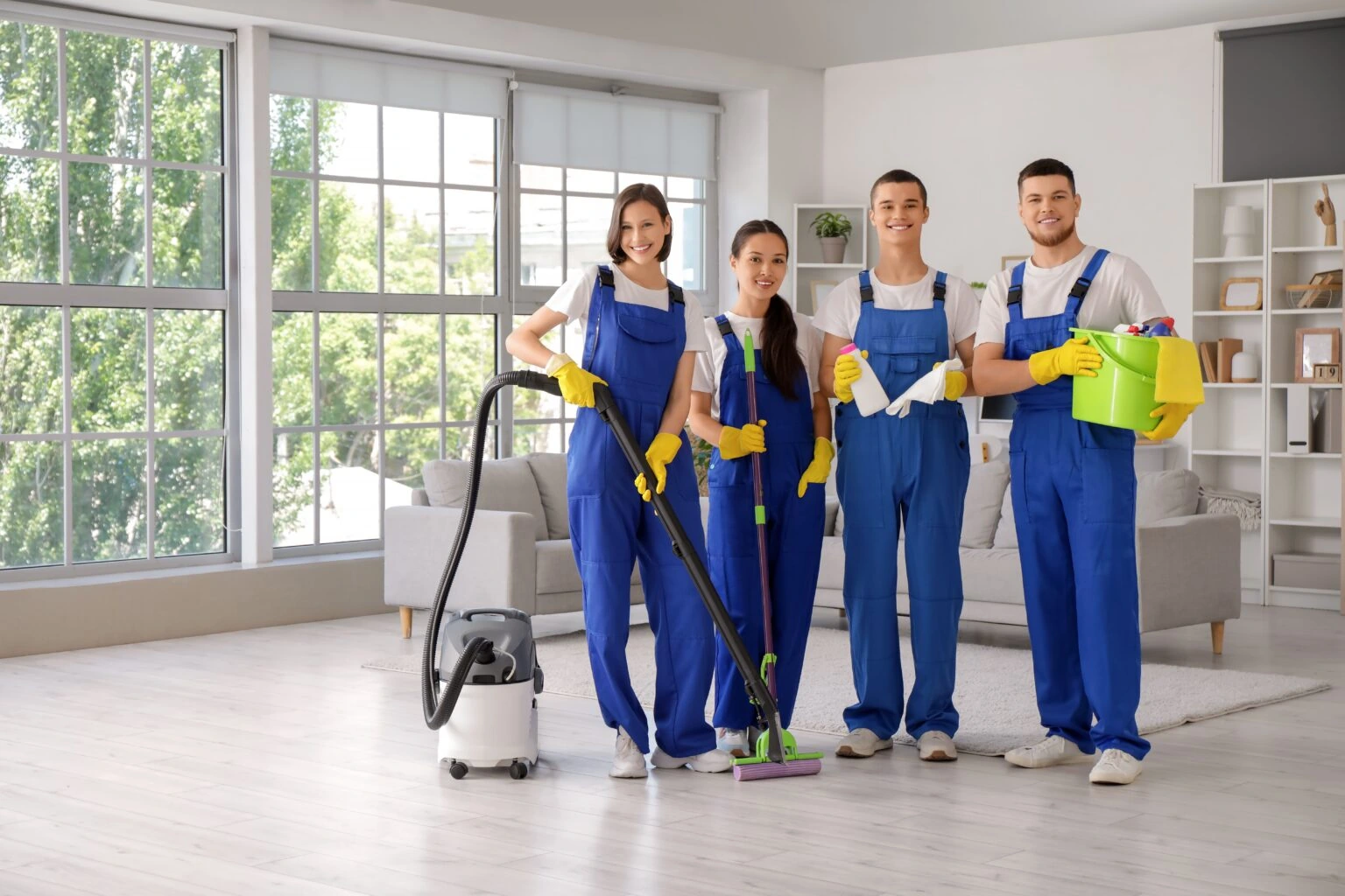 Residential cleaning team